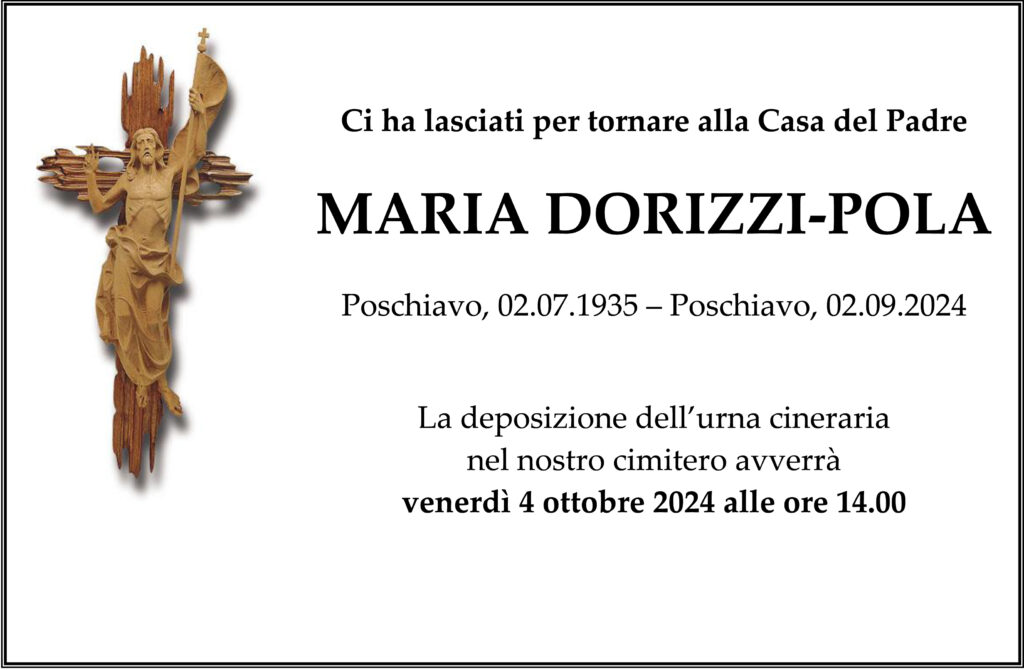 Annuncio funebre di Maria Dorizzi-Pola