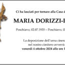 Annuncio funebre Maria Dorizzi-Pola