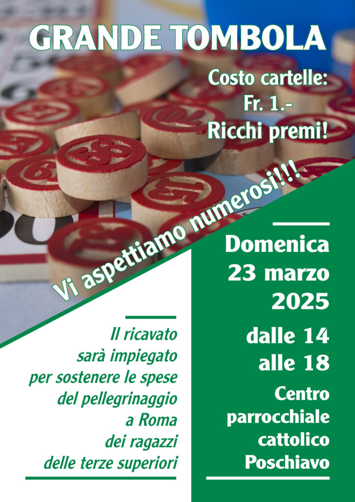 Tombola terze secondarie - 23 marzo 2025